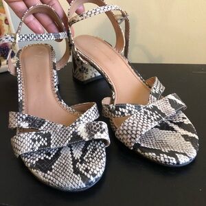 Anthropologie Snake Skin Strappy Sanadals.